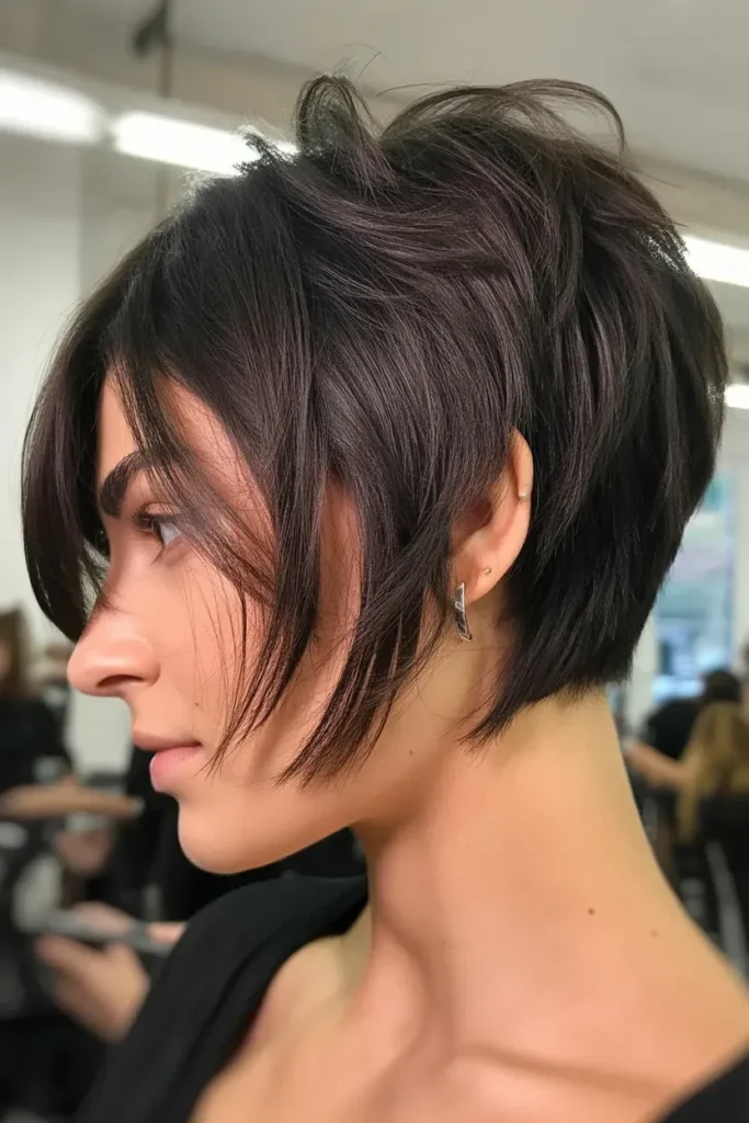 Textured Layered Undercut Bob