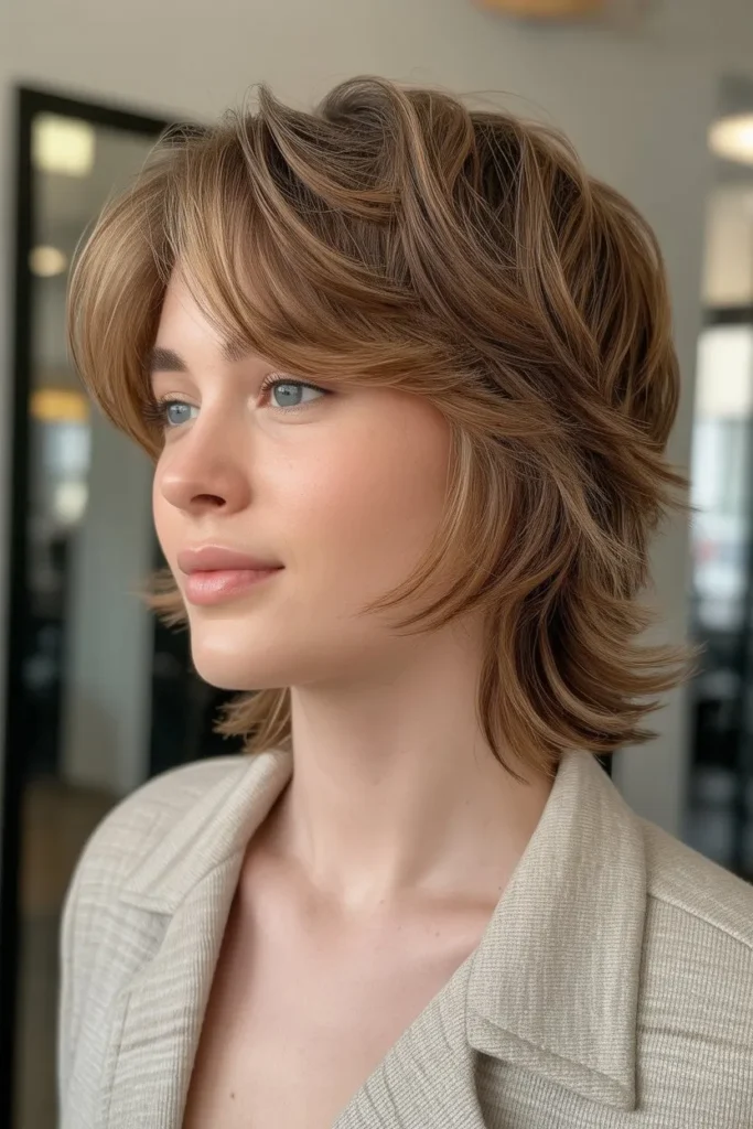 Textured Soft Mullet with Natural Volume