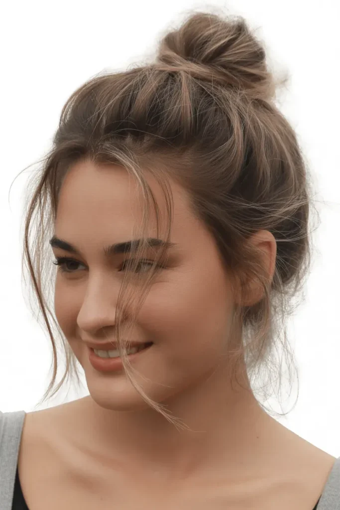 Top Knot with Loose Strands