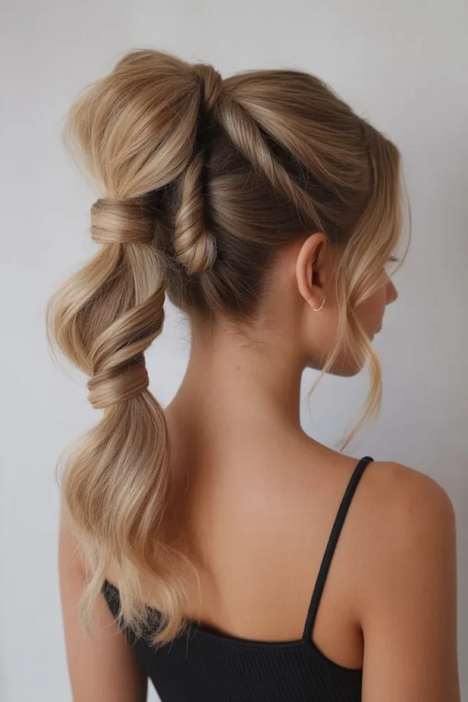 Twisted Half Up Ponytail for a Fun Birthday Style