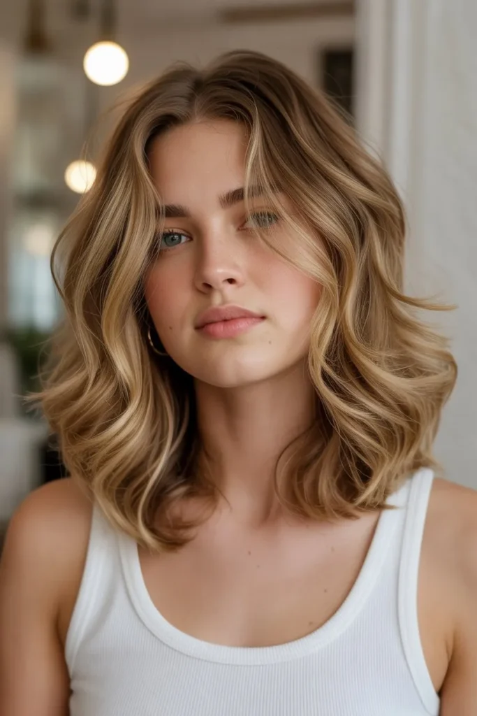 Wavy Shoulder Length Cut
