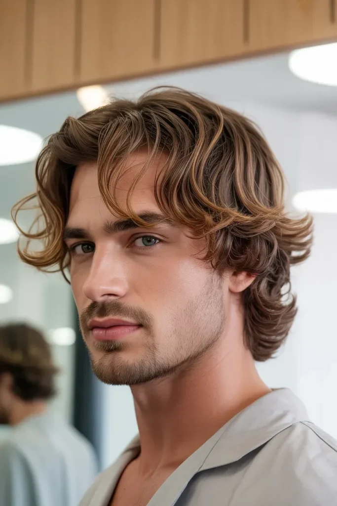 Wavy Subtle Mullet with Soft Layers