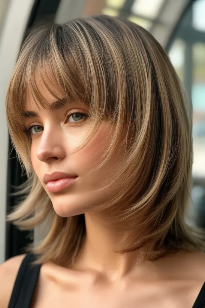 Wolf Cut With Curtain Bangs for Thin Hair