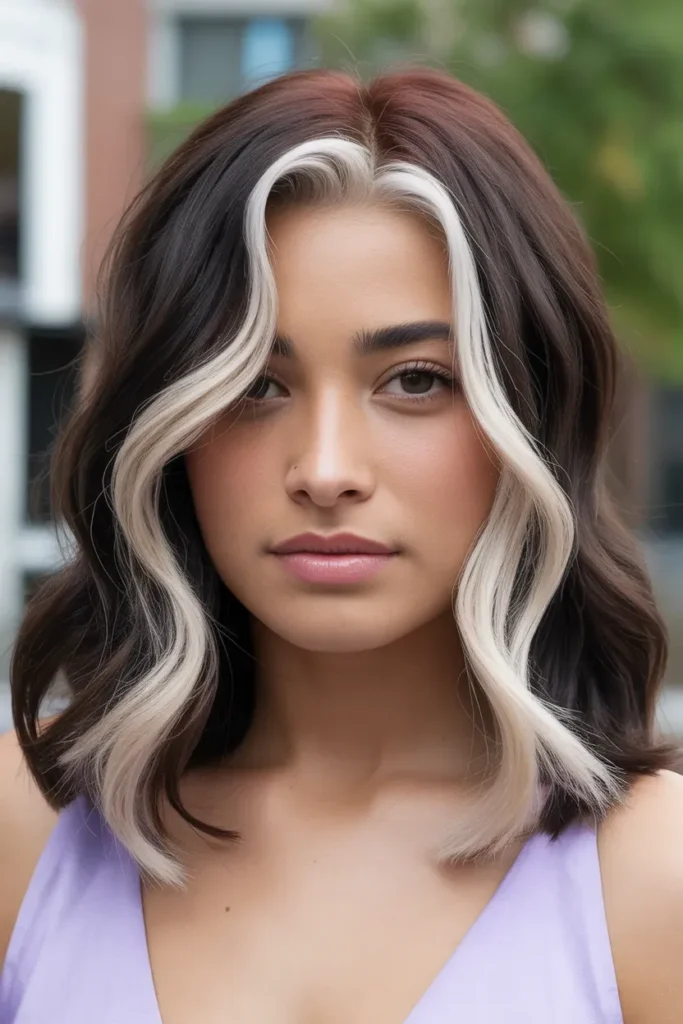 Y2K Skunk Hair on Shoulder Length Cut