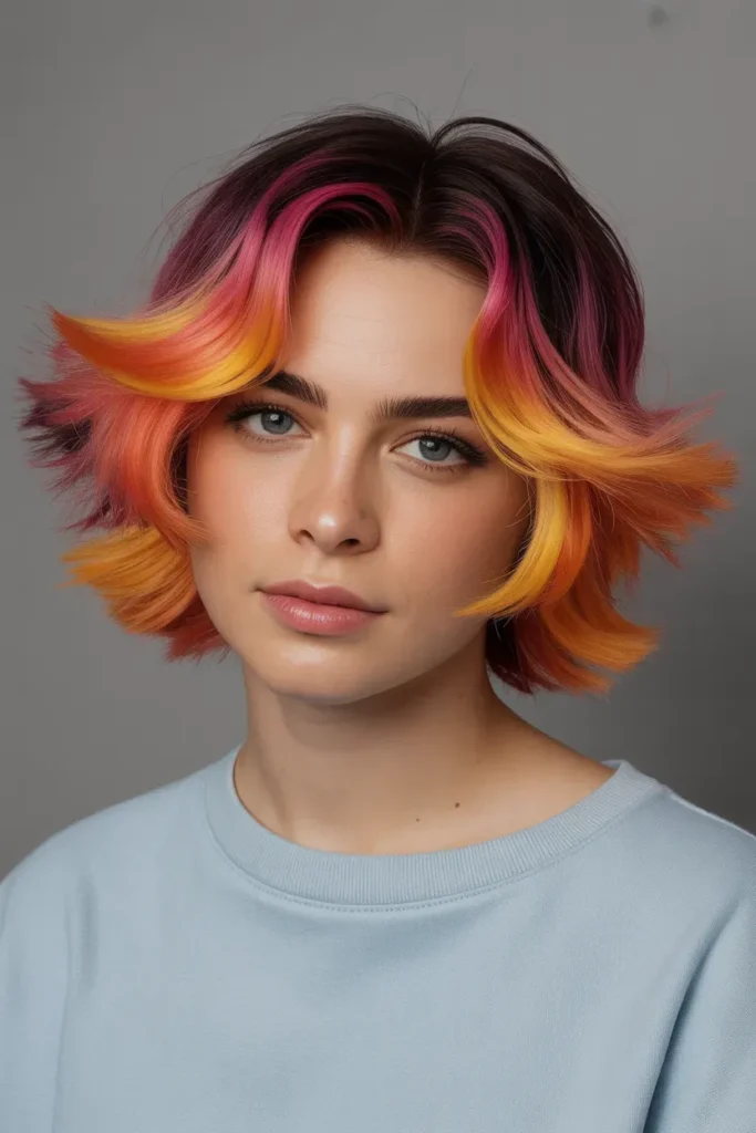 Y2K Skunk Hair with Flipped Ends