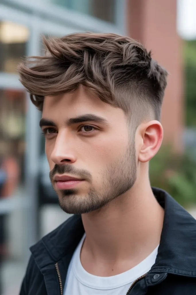 Youthful Wolf Cut Men Hairstyle with Volume