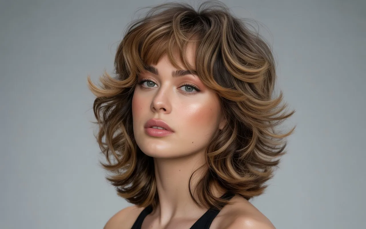 Wolf Cut With Curtain Bangs