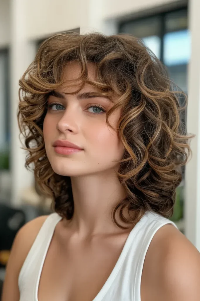 Curly Wolf Cut with Balanced Layers