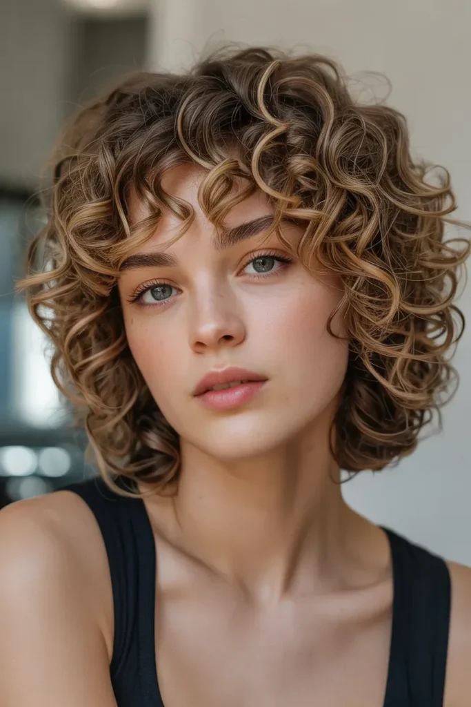 Curly Wolf Cut with Defined Ringlet Curls