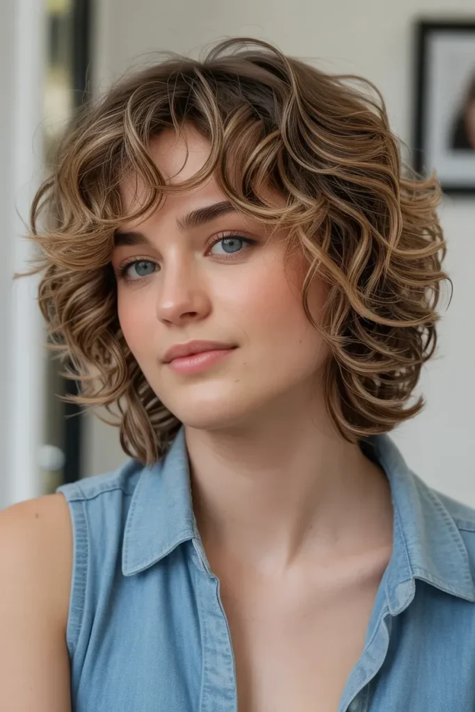 Curly Wolf Cut with Feathered Layers