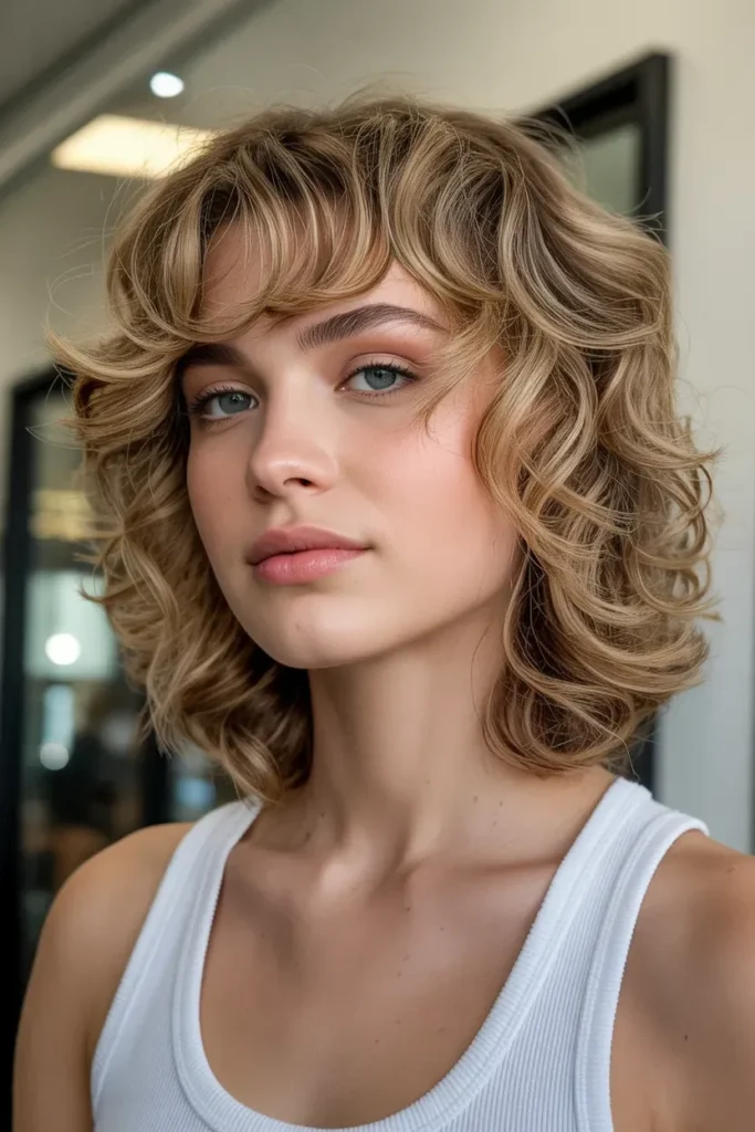 Curly Wolf Cut with Loose Waves