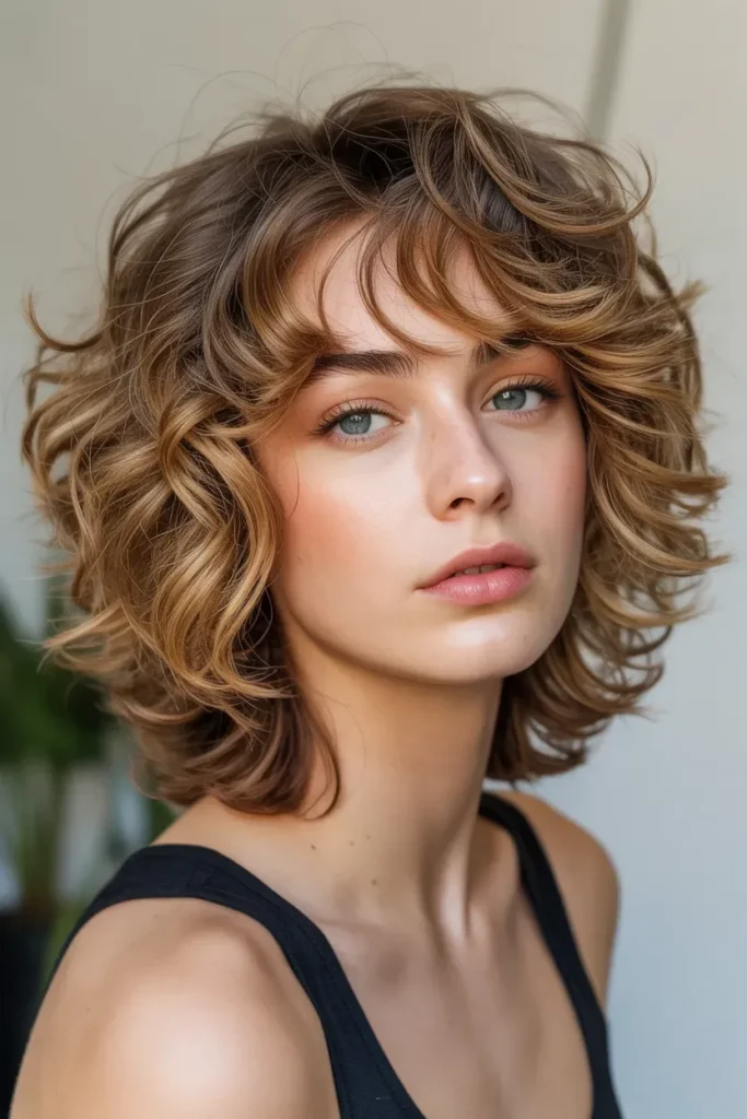 Curly Wolf Cut with Shaggy Texture
