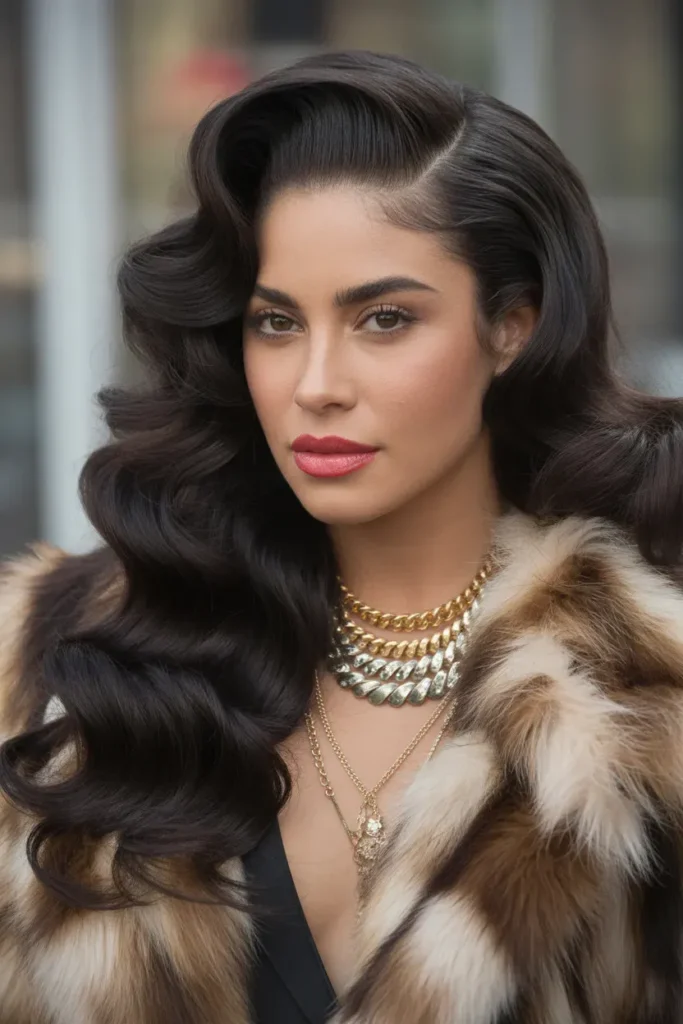  Big Barrel Curls With Side Part