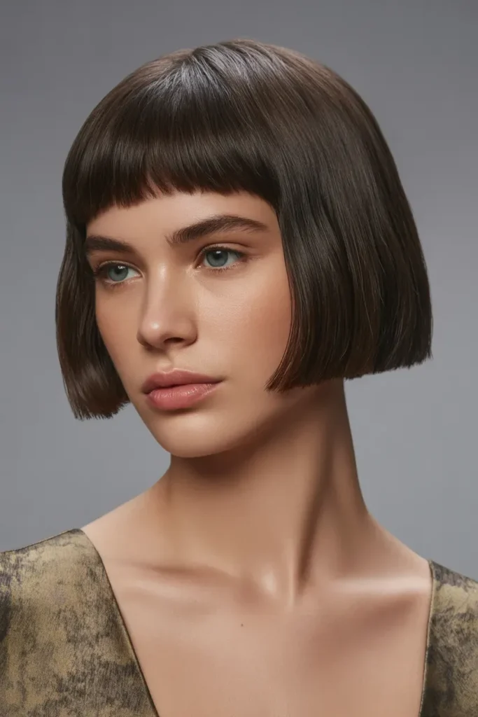 Blunt Cut with Middle Part