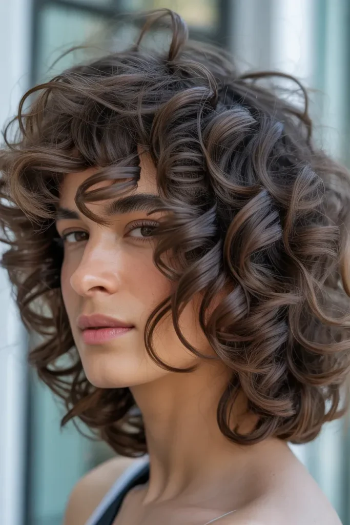 Bold Layered Curly Shag with Volume