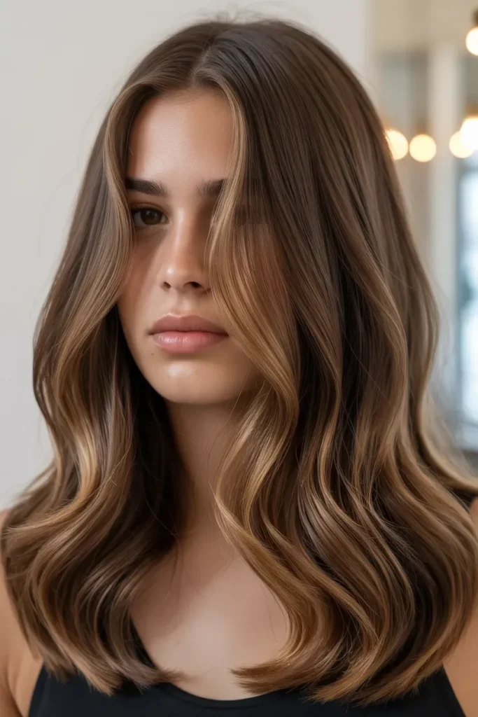 Caramel Babylights on Smooth Brown Hair