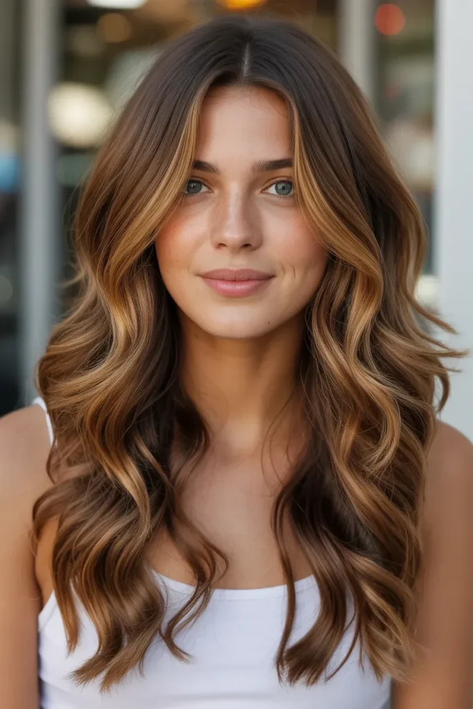 Caramel Highlights with Beachy Brown Waves