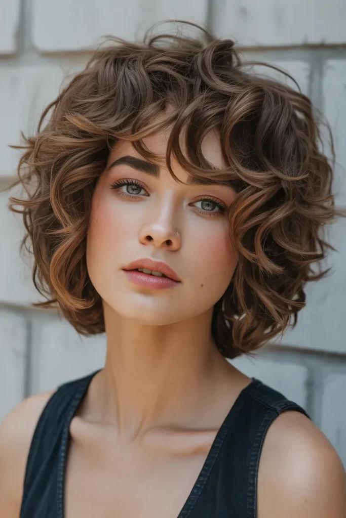 Curly Shag with Choppy Layers