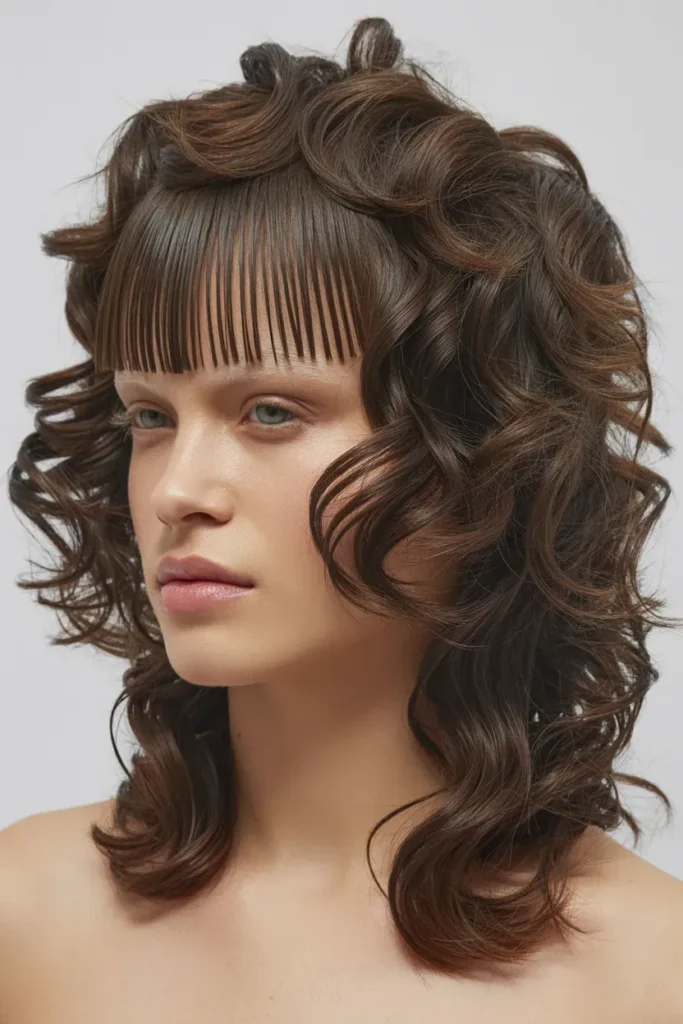 Curly Shag with Micro Bangs