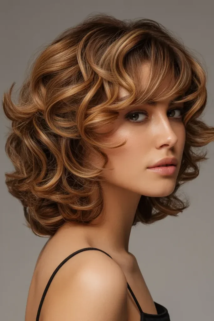 Curly Shag with Subtle Highlights
