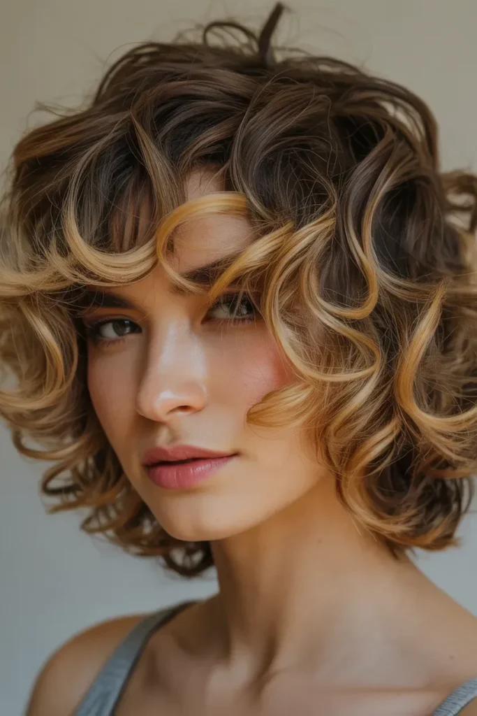 Curly Shag with Tousled Finish