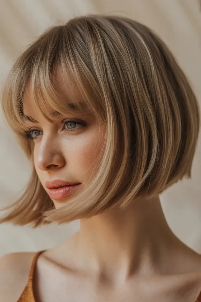 Curtain Bangs Razor Cut Bob