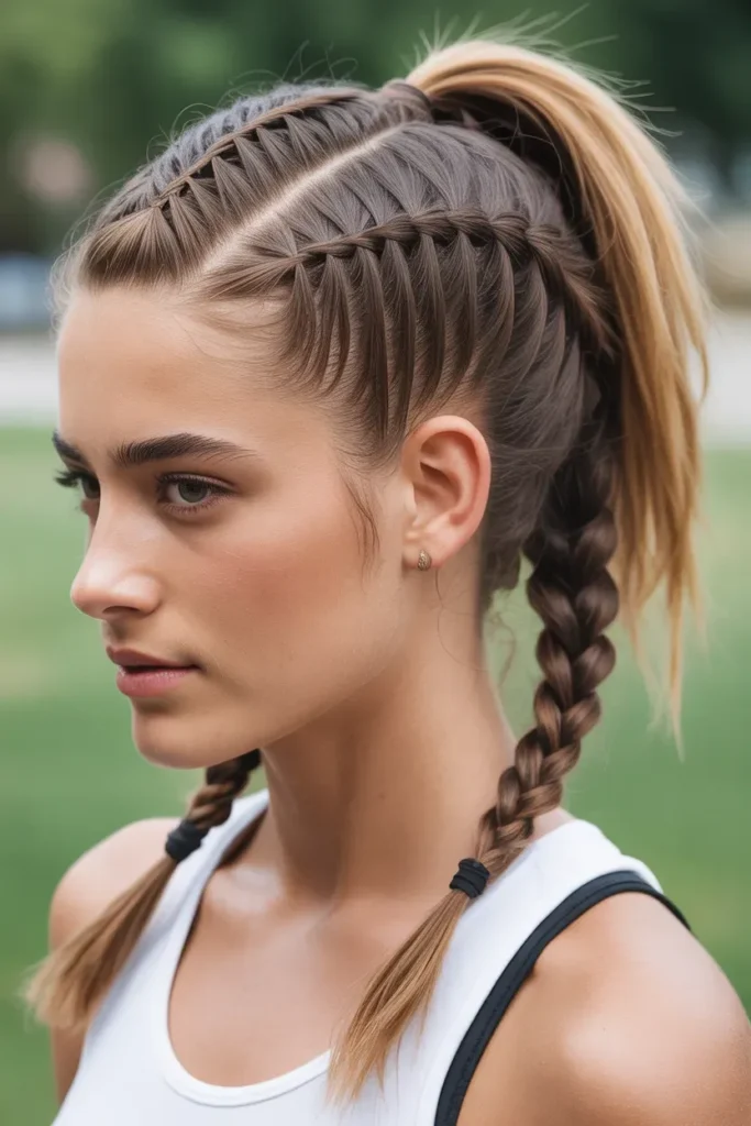 Double Braided Ponytail Style