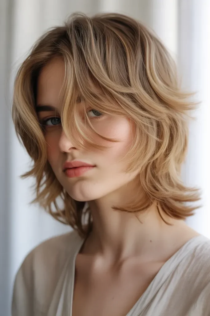 Feathered Ear Length Haircut