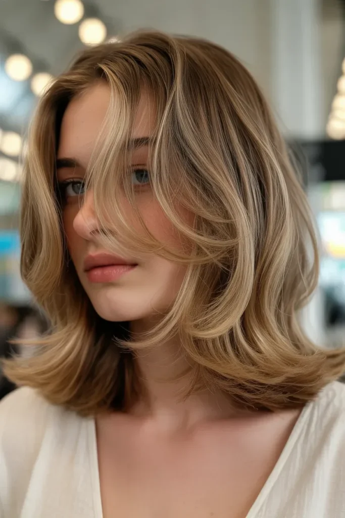 Glamorous Curved Ends 90s Blowout