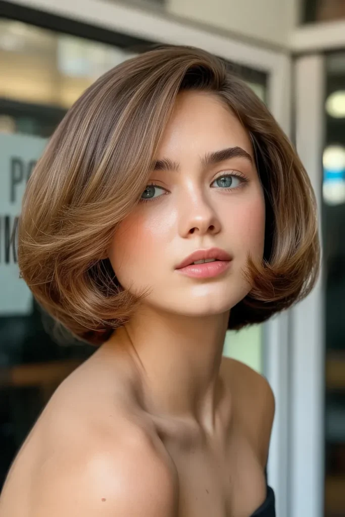 Layered Bob 90s Blowout