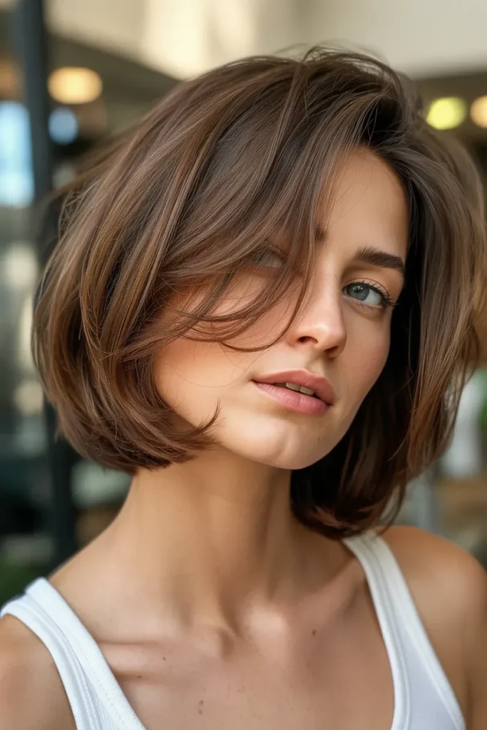 Layered Choppy Bob with Subtle Volume
