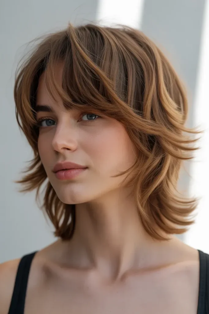 Layered Volume Ear Length Haircut