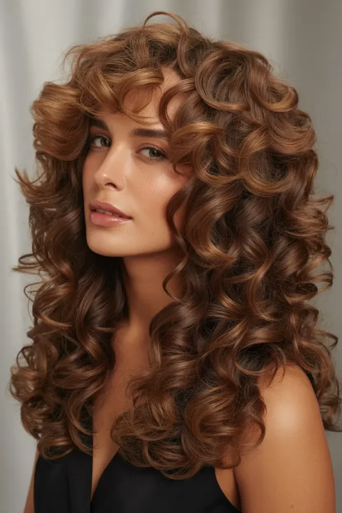 Long Curly Shag with Dramatic Layers