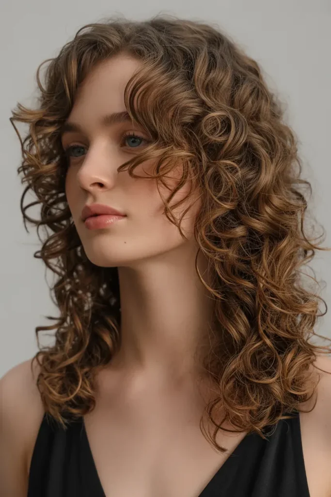 Long Layered Curls with Glossy Finish