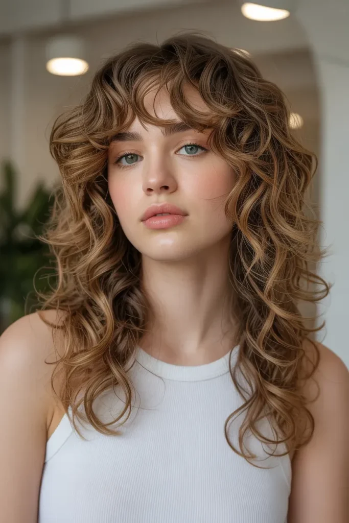 Long Layered Curls with Wispy Ends