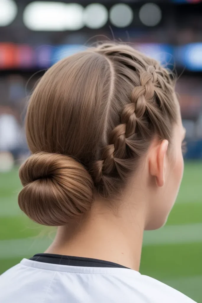  Low Braided Bun for a Clean Finish