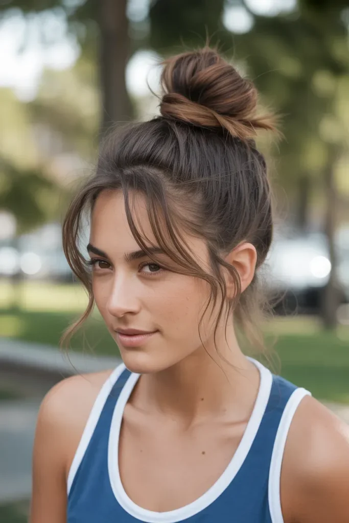 Messy Top Knot for Quick Fix Days