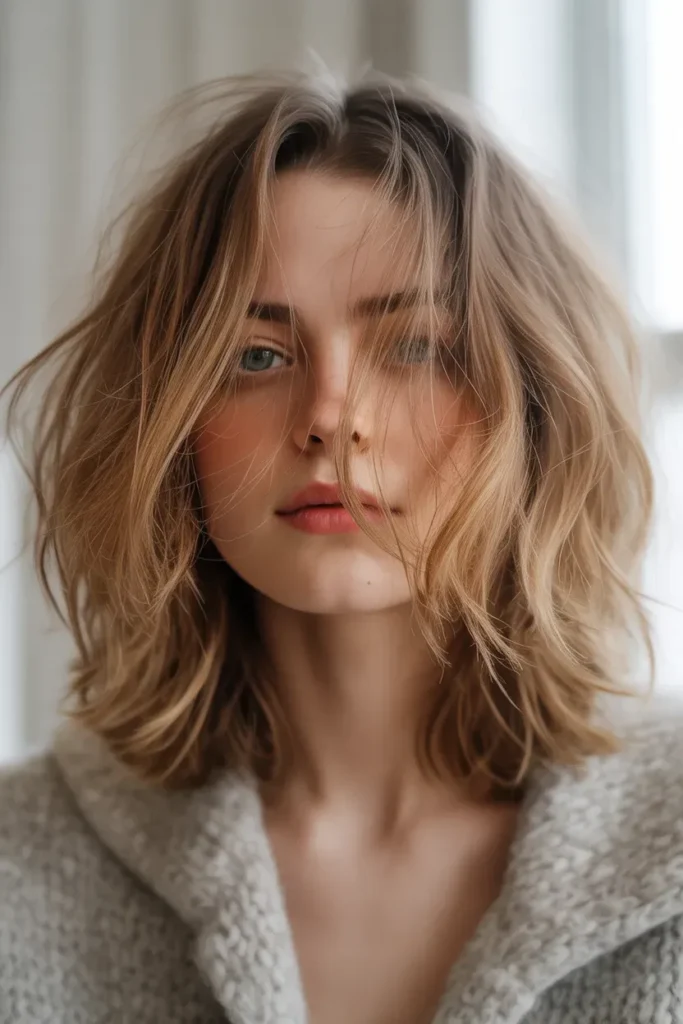 Messy Tousled Ear Length Haircut