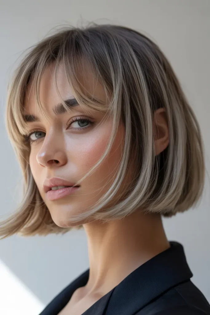 Razor Cut Bob with Wispy Bangs