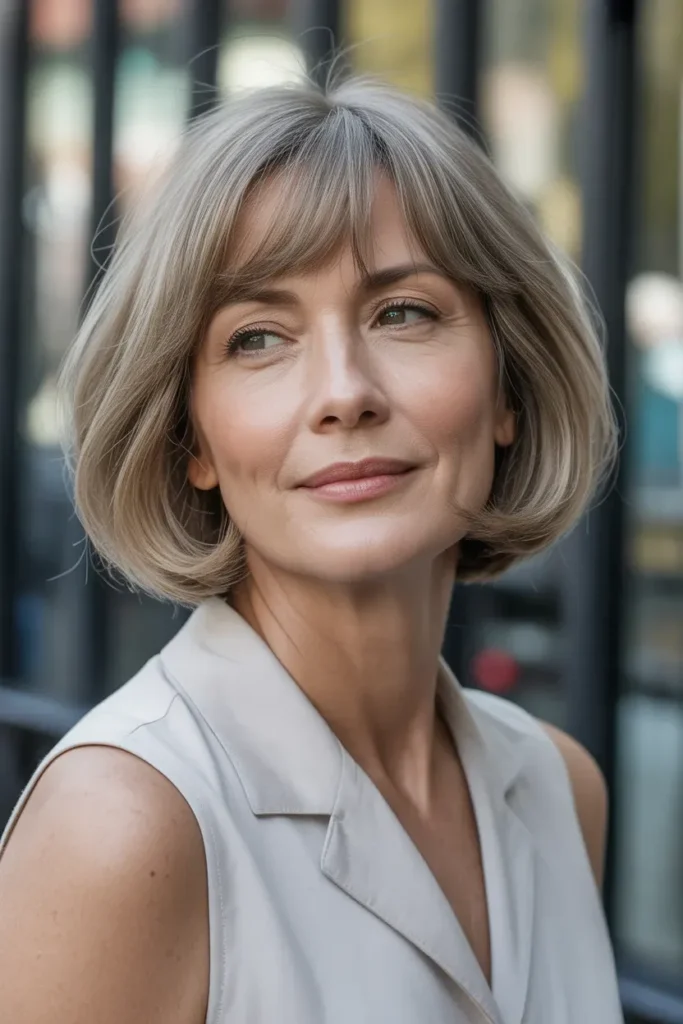 Short Bob With Curtain Bangs