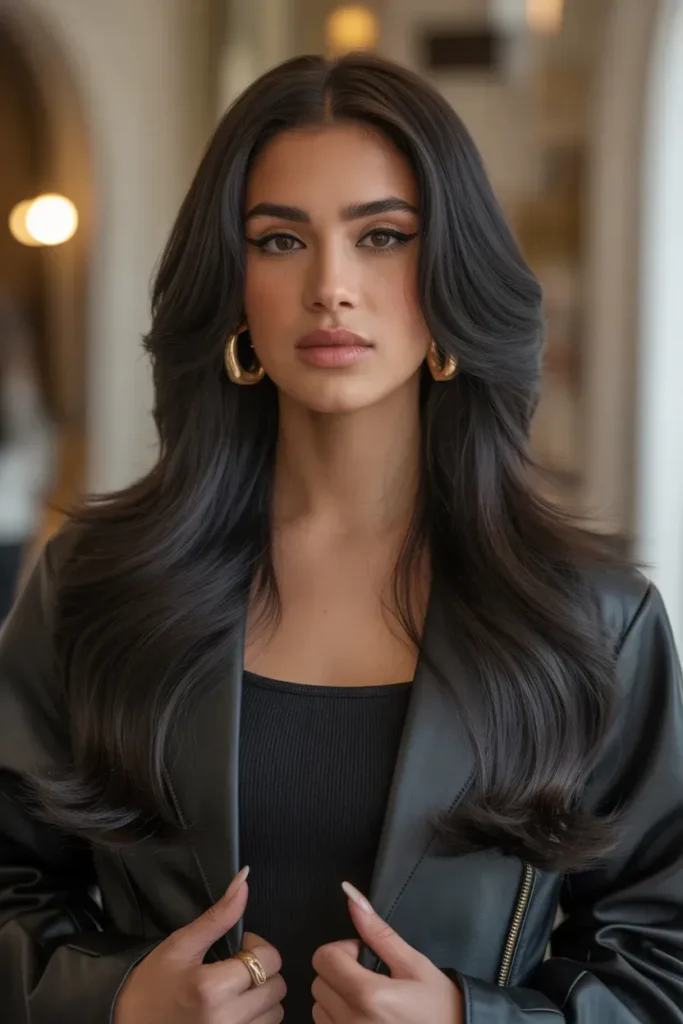 Sleek Jet Black Straight Hair