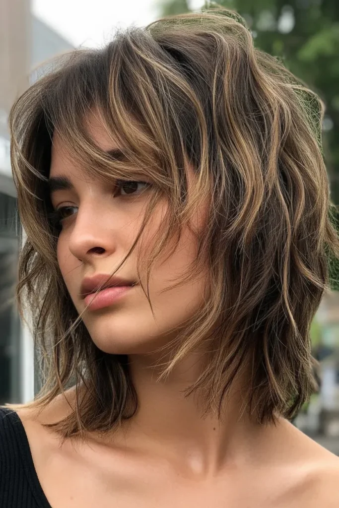 Textured Choppy Ear Length Haircut