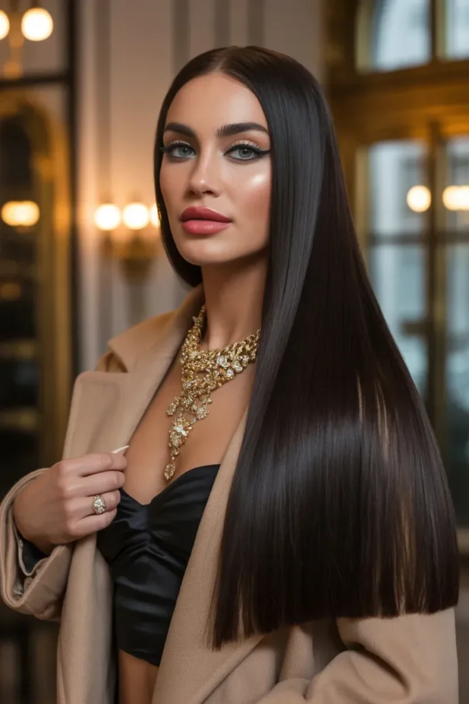 Ultra Glossy Long Straight Hair
