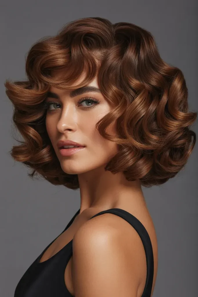  Voluminous Curled Razor Cut Bob