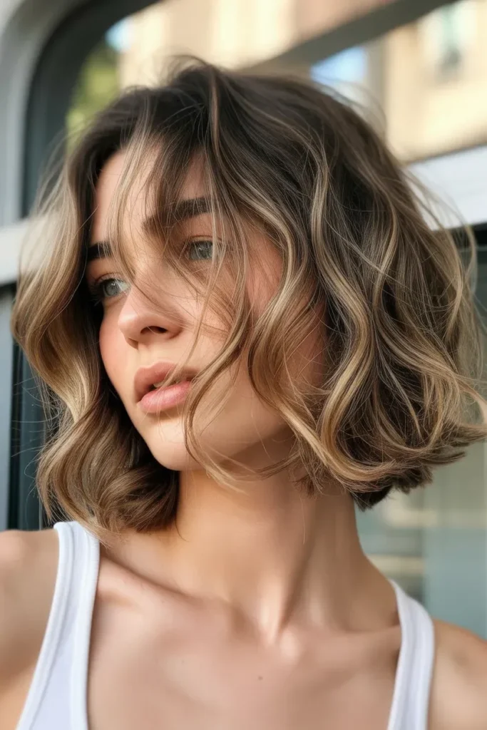 Wavy Choppy Bob with Beachy Texture