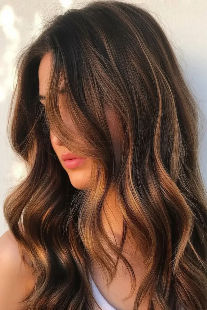 Brunette Hair with Subtle Copper Sun Tones