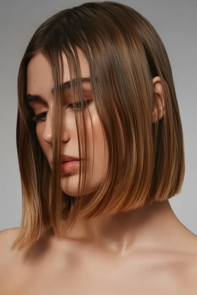 Glossy Brunette with Soft Sunlit Ends