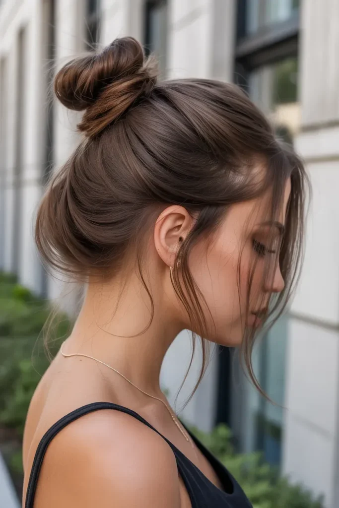 Half Up Bun for a Trendy Look