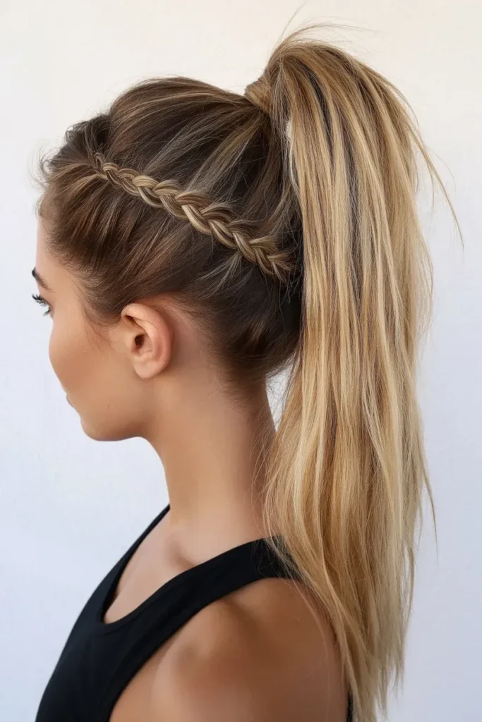 High Ponytail with Braided Detail