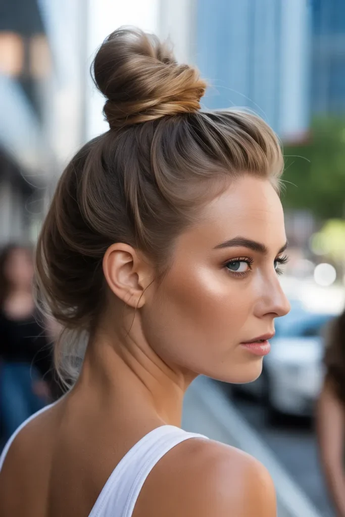 High Top Knot for a Bold Look